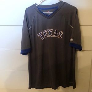 Texas Rangers grey Majestic Coolbase short sleeve